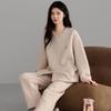 2025 Women's Winter Three-Layer Pajama Set: Thick, Warm, Simple Style, Long Sleeve & Pants