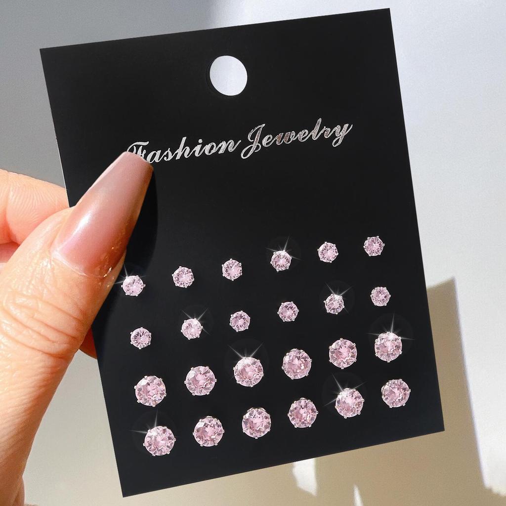 Zircon Pearl Stud Earrings: 12-Pair Set - Unisex, Simple Fashion, Student Style