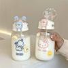 Cute Student Disposable Plastic Cup With Straw For Office And Home Use