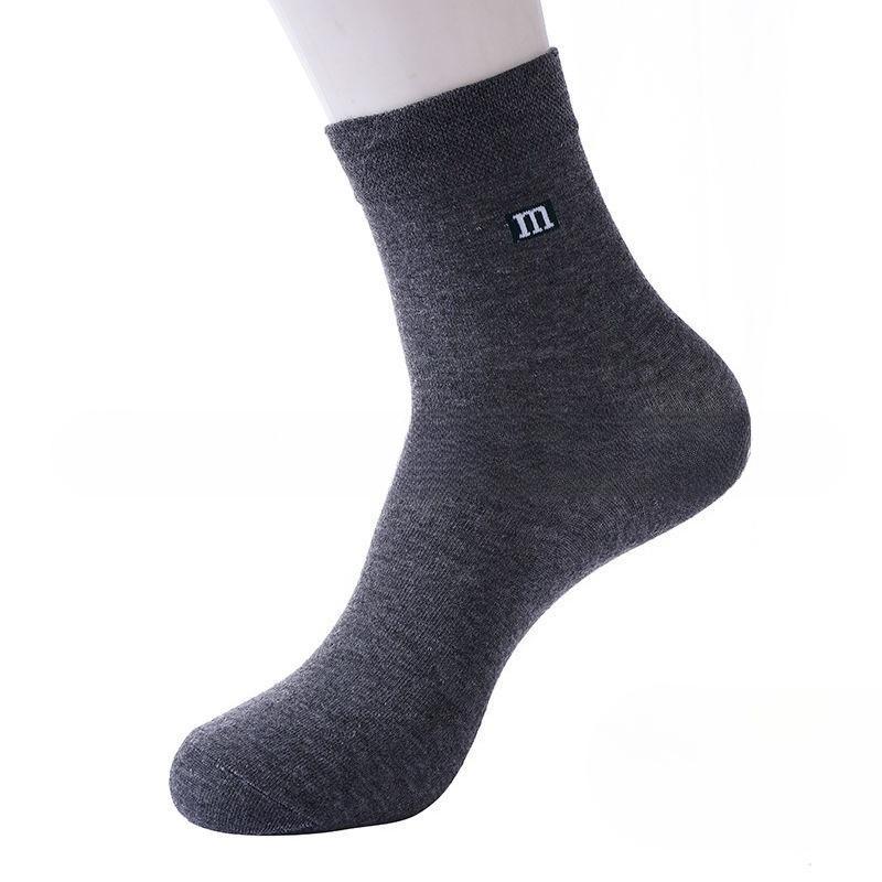 5 Pairs of Male Spring and Autumn Commercial Wear-resistant Sweat Absorbing Antibacterial Cotton Socks