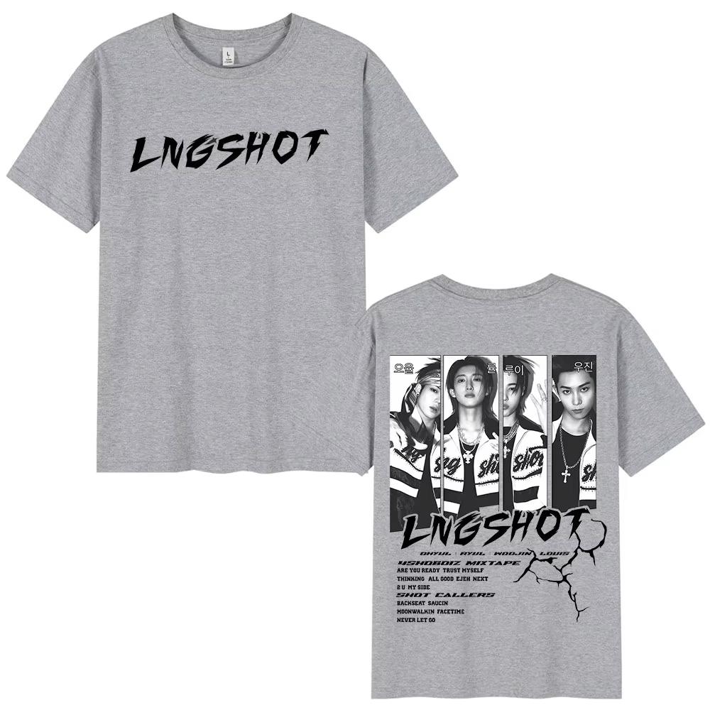 Korean Kpop Lngshot OHYUL RYUL WOOJIN LOUIS T Shirt UNISEX Women Clothing Fashion Hip Hop Short Sleeve Tshirt Cotton Casual Tshirt S