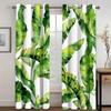 Custom European Elegant Green Leaves Curtains Luxury Curtains Tropical Leaves Pattern Window Curtains for Bedroom Living Room