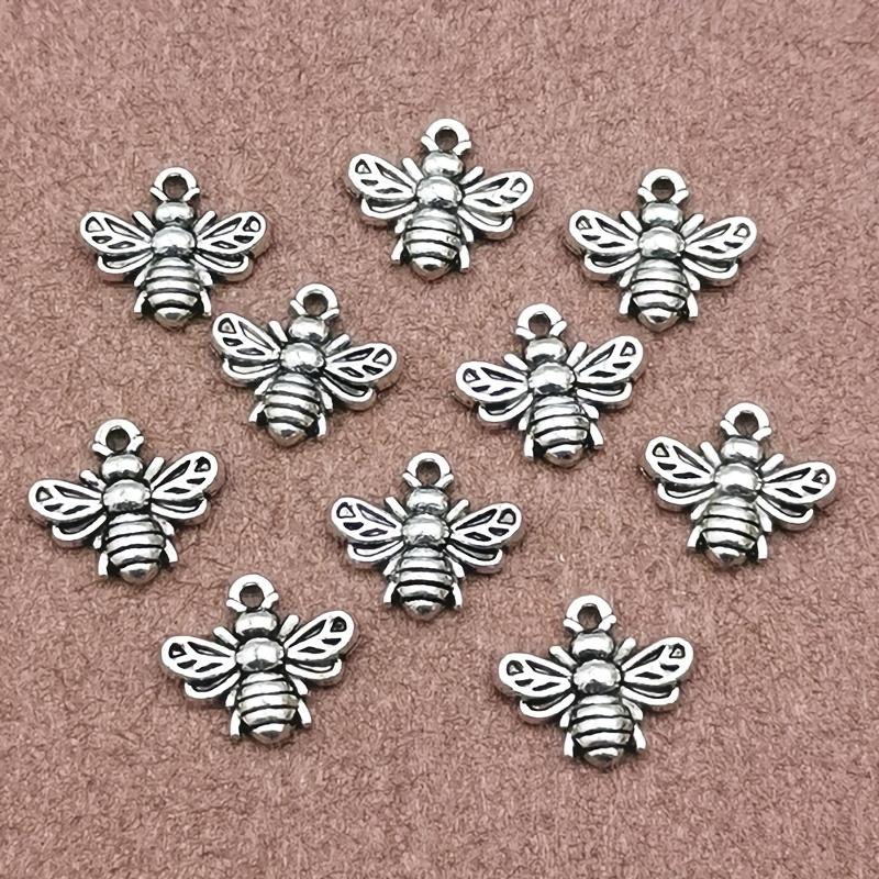 20 Bohemian style bee pendants, DIY handmade jewelry accessories, made of zinc alloy material, necklace, bracelet, earring produ
