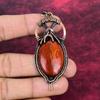 Red Snakeskin Jasper Gemstone Pendant Copper Wire Wrapped Jewelry Gifts For Him