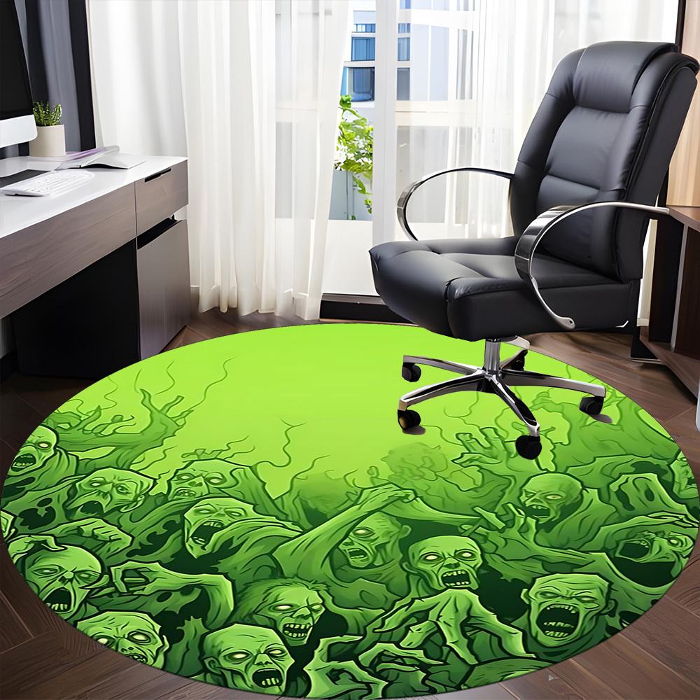 1PCZombie Swarm Office Round Area Rug, Mat Suitable For Office, Under Office Chairs Bedroom Living Room Home Decor, Room Deco