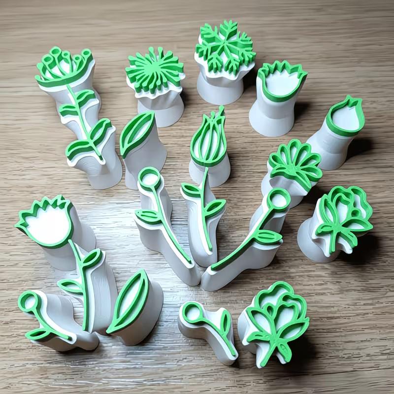 Clay Stamp & Molding Kit Flower Leaf Design Diy Crafts And Art Creations For Making, Pottery, Scrapbooking, Card Making