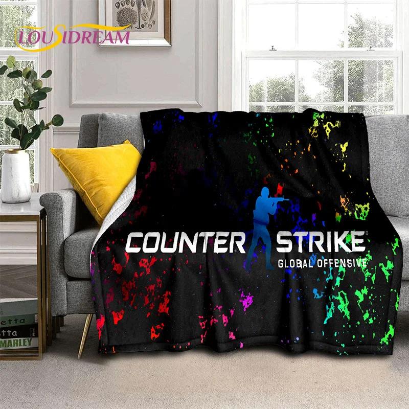 CS GO,Counter Strike Game Gamer Soft Flannel Blankets,Throw Blanket Comfortable Blanket for Picnic Beds Sofa Home Bedroom Gifts