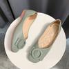 Single Shoes Flat 2024 Spring New Korean Version Versatile Casual Doudou Shoes Square Head Shallow Mouth Internet Celebrity One Pedal Women's Shoes