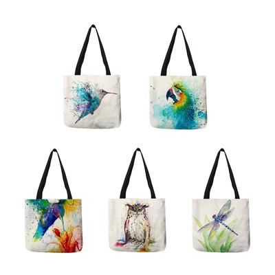 Vintage Animal Print Canvas Shoulder Bag - Large, Durable, and Stylish Tote for Groceries and Books