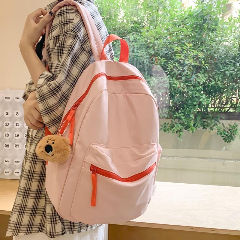 School bag female large capacity ins student backpack lightweight simple versatile college student backpack travel bag male cross-border