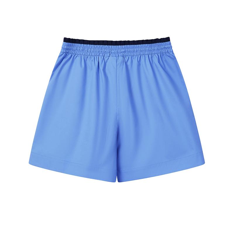 Fila Heritage Fashion Simple Classic Retro Sports Style Versatile Comfortable Loose Woven Casual Shorts Women Shorts Simpu-Blue F11W628807FBU
