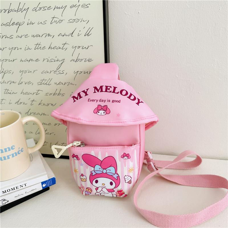 My Melody Kids Outdoor Crossbody Bag Cute Cartoon Nylon Preschool Chest Pack For Toddlers