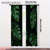 Set Of 2 Flat Printing Party Window Curtains Tropical Green Palm Leaf Versatile Polyester Without Electricity Festive Wall Curtain