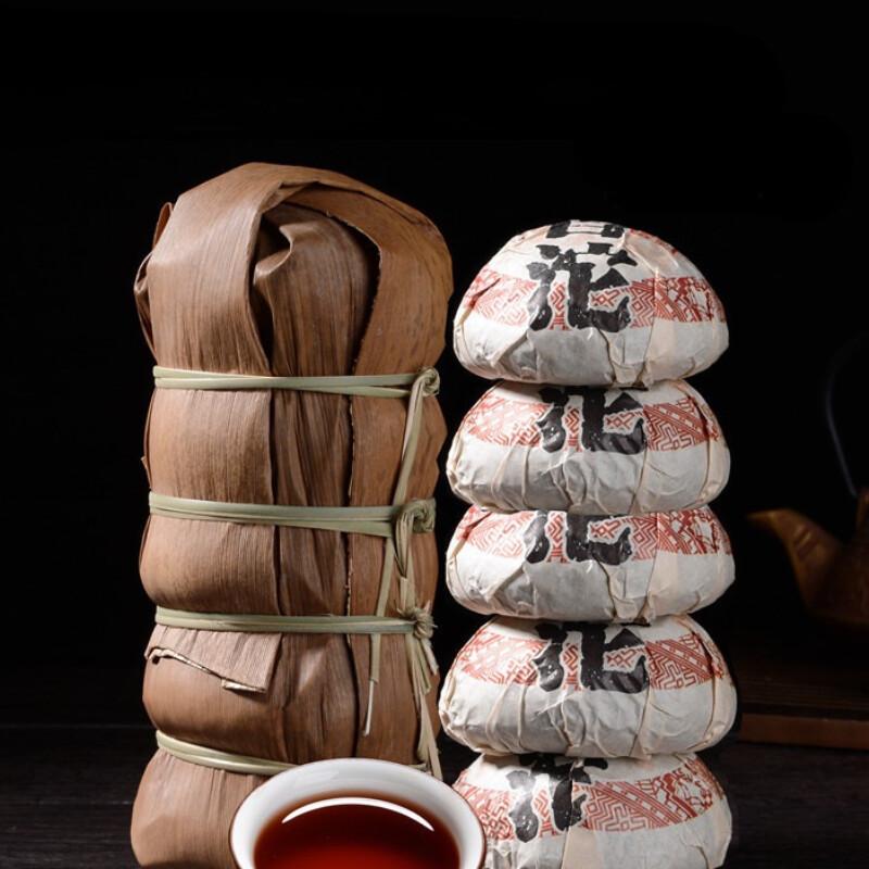 500g Bamboo Shell Pu Erh Tea Jujube Scented Tuo Cha Premium Ripe Black Tea