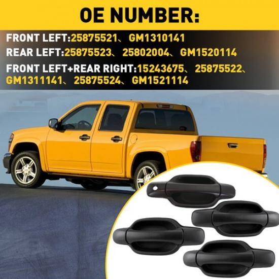 Exterior Door Handle 2004-2012 For Set Chevrolet Of 4 Colorado And Front Rear