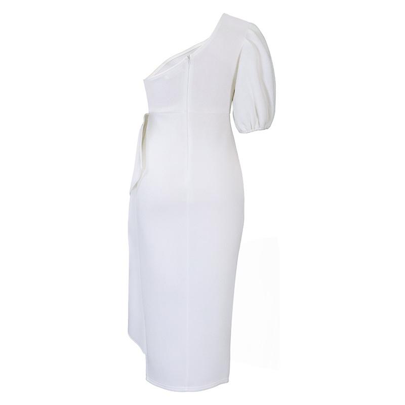 Collar Split Ruffled Dress Sexy Women's Dress Fashion Clothing Diagonal