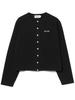 B:MING LIFE STORE by BEAMS Women's Gymphlex Cotton Long Sleeve Short Tee Cardigan, Black, Size 14