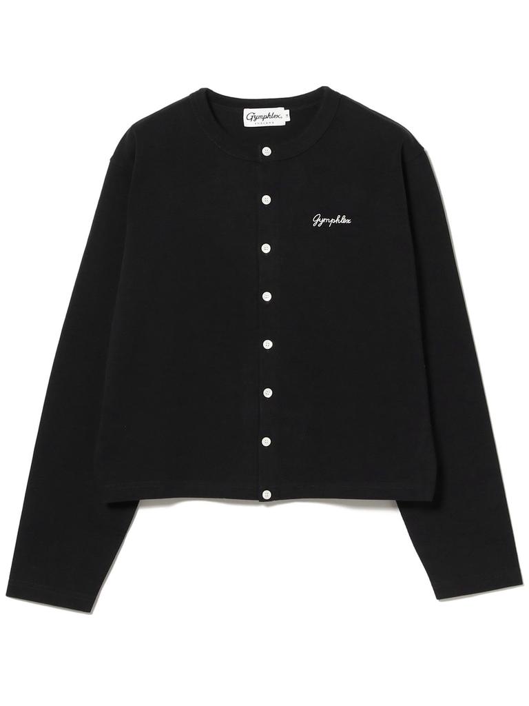 B:MING LIFE STORE by BEAMS Women's Gymphlex Cotton Long Sleeve Short Tee Cardigan, Black, Size 14