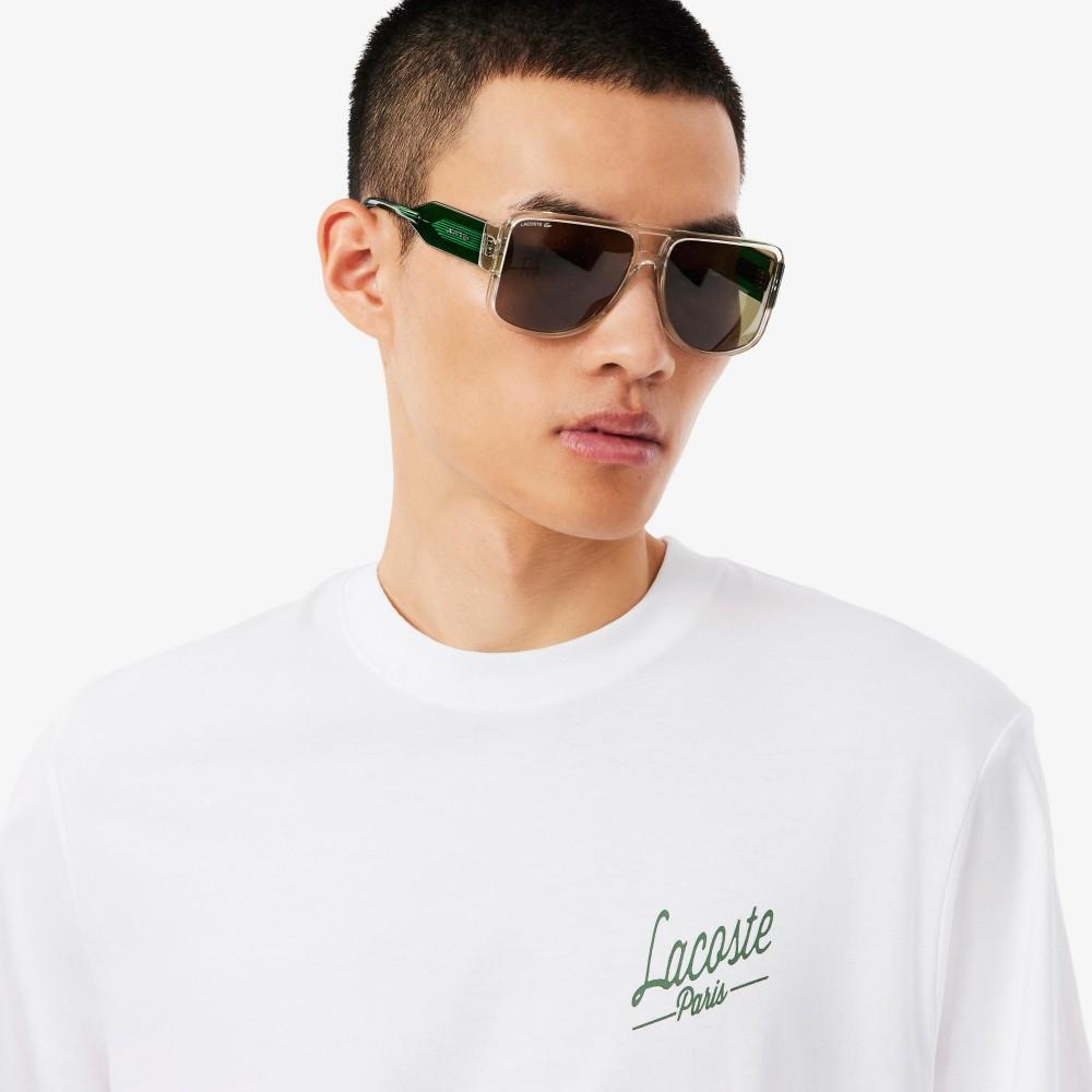 [lacoste] Men's Back Printing Classic Fit Short-Sleeve T-Shirt TH5948-55N001