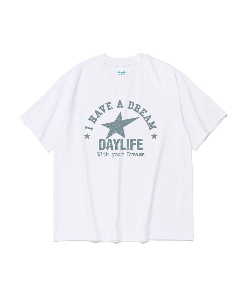DAYLIFE Dream Star Short Sleeve T-Shirt (White)