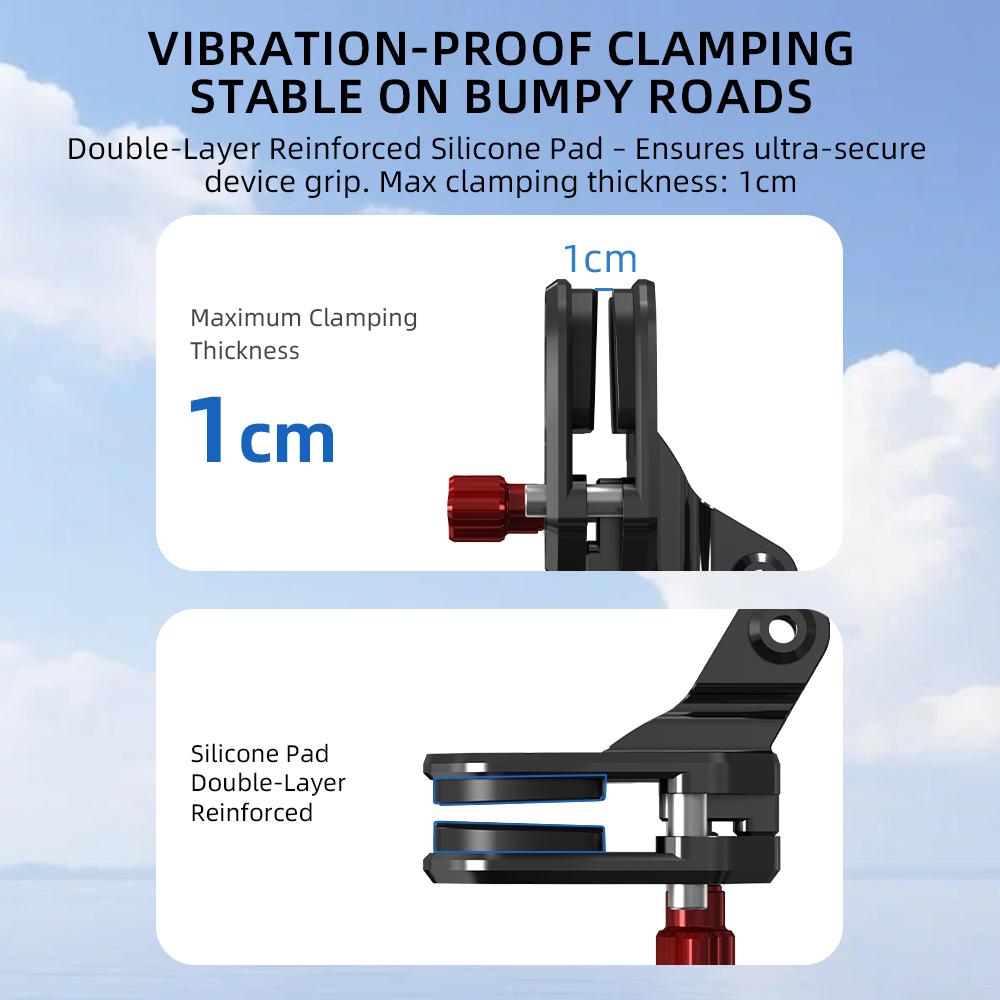 FLYMILE Motorcykel Vindrute Fäste för Actionkameror Klämma Hållare