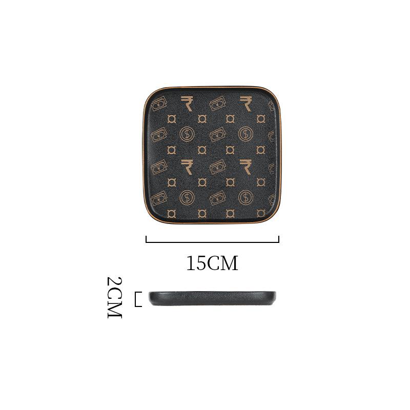 

Creative Black Frosted Steak Tray Western Dining Tray Home Nordic High-end Dining Tray Flat
