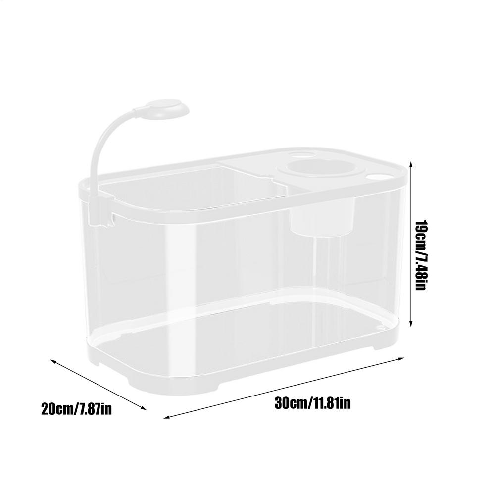 Small Aquarium Starter Kit Small Betta Fish Tank Clear Silent Aquarium Decorative Desktop Fish Tank for Betta Terrapin Frog