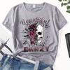 Skull & Letter Print T-shirt Casual Crew Neck Short Sleeve T-shirt Women's Clothing