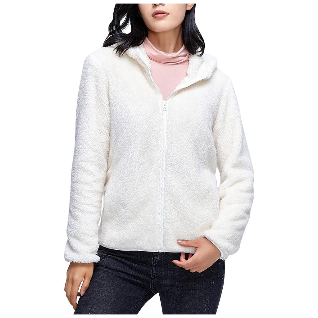 Solid Fleece Warm Double-Sided Plush Coat Thickened Coat For Women