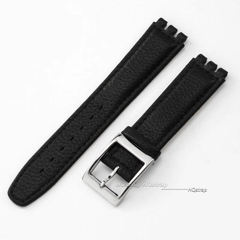 Pasek do zegarka Swatch 17mm Bransoleta ze skóry bydlęcej Wodoodporny Sportowy Zamienny Pasek Akcesoria
