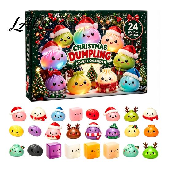 Christmas Gift Calendar 2026, Squeeze Advent for Kids 24 Days Mini Dumpling Figures Countdown