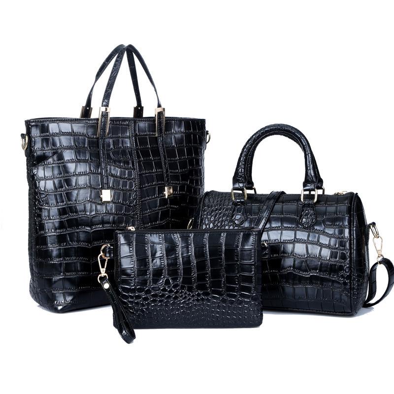 Large capacity shoulder PU handbag crocodile pattern women's bag fashion commuter bag