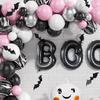 Halloween Party Theme Balloons Set Pink Black White Latex Balloon  Boo Ghost Foil Ballon Chain Garland Bat Arch Kit Party Decor