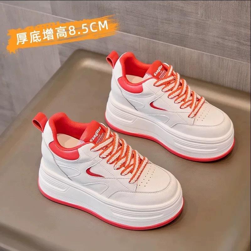 Small women's shoes autumn new inner height increase women's shoes platform muffin shoes casual white shoes
