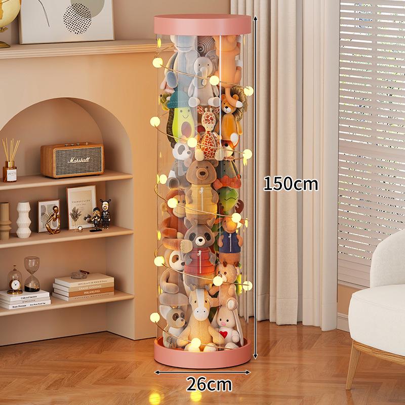 Large Capacity Transparent Toy Storage Bucket for Dolls and Plush Toys