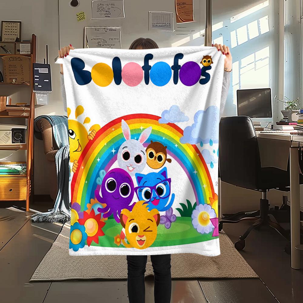 Bolofofos characters Print Flannel Blanket,High quality Comfortable for All Seasons,Home Decor,Warmth and Comfort,Perfect for Christmas Gifts