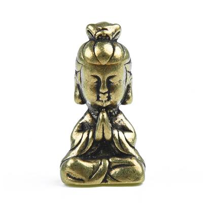 Brass Buddha Figurine Miniature Statue Ornament Home Household Decoration