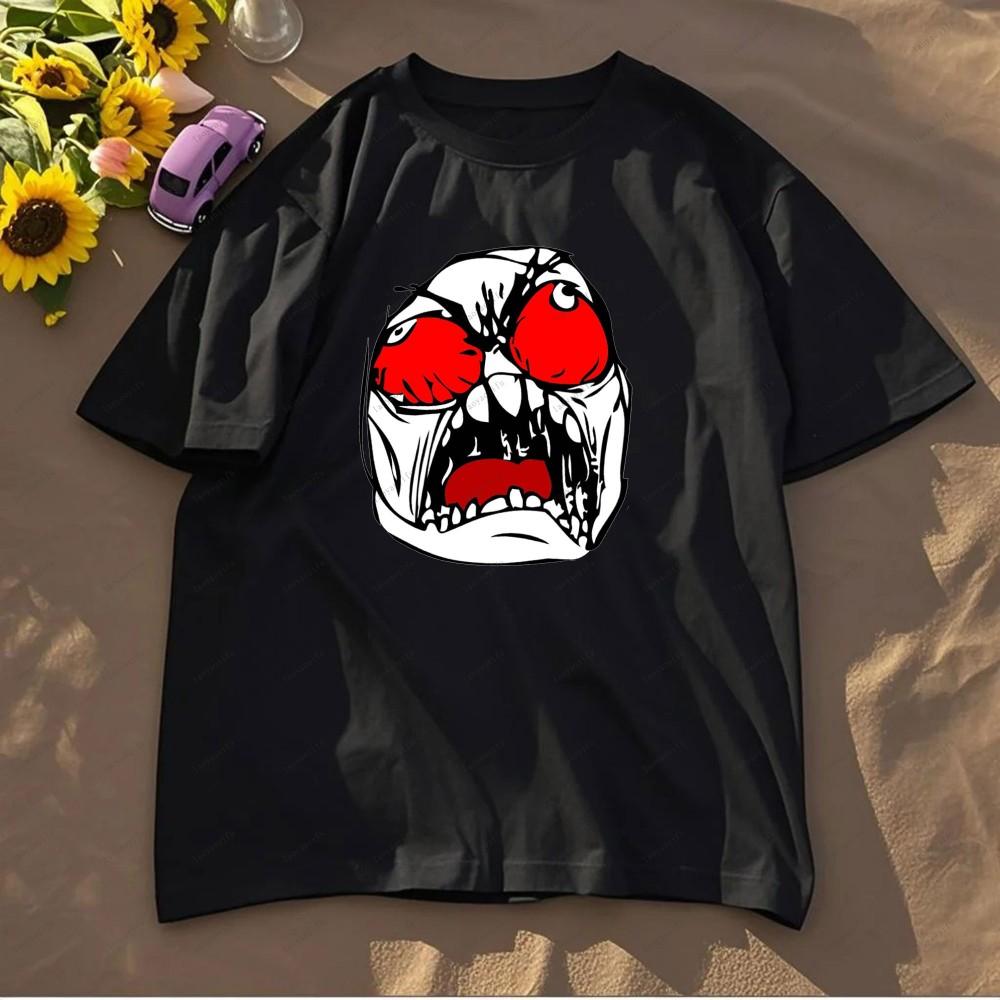 ZX Tee Rage Comic Trollfac Printed T Shirts Funny Anime Pure Cotton Top Tees Men Summer Short Sleeves T Shirt O Neck Fashion Tshirt