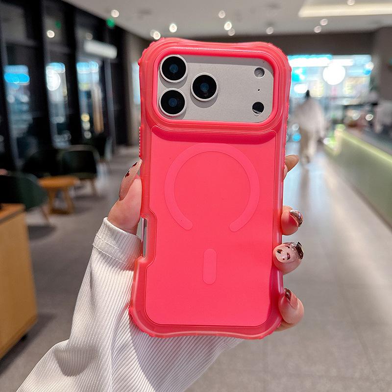 For IP17promax Magnetic Waist Beautiful Solid Color Skin Feel TPU Three-in-one Mobile Phone Case for Apple 17 Mobile Phone Case