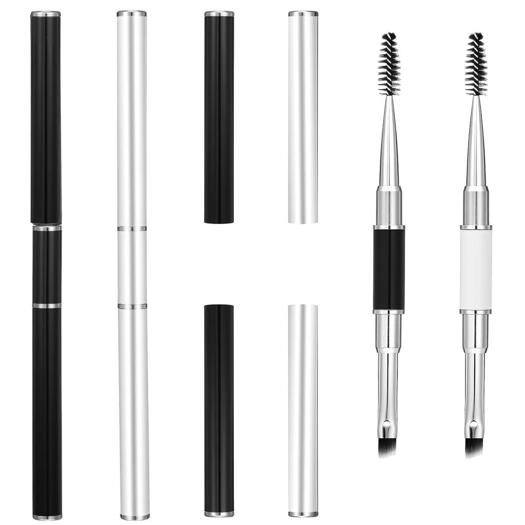Eyebrow Brush for Women, 2 Pieces Eye Lash Brush Dual-Ended Angled Eyeliner Mascara Brushes Professional Eyebrow Spoolie Brushes Tool for Women Girls