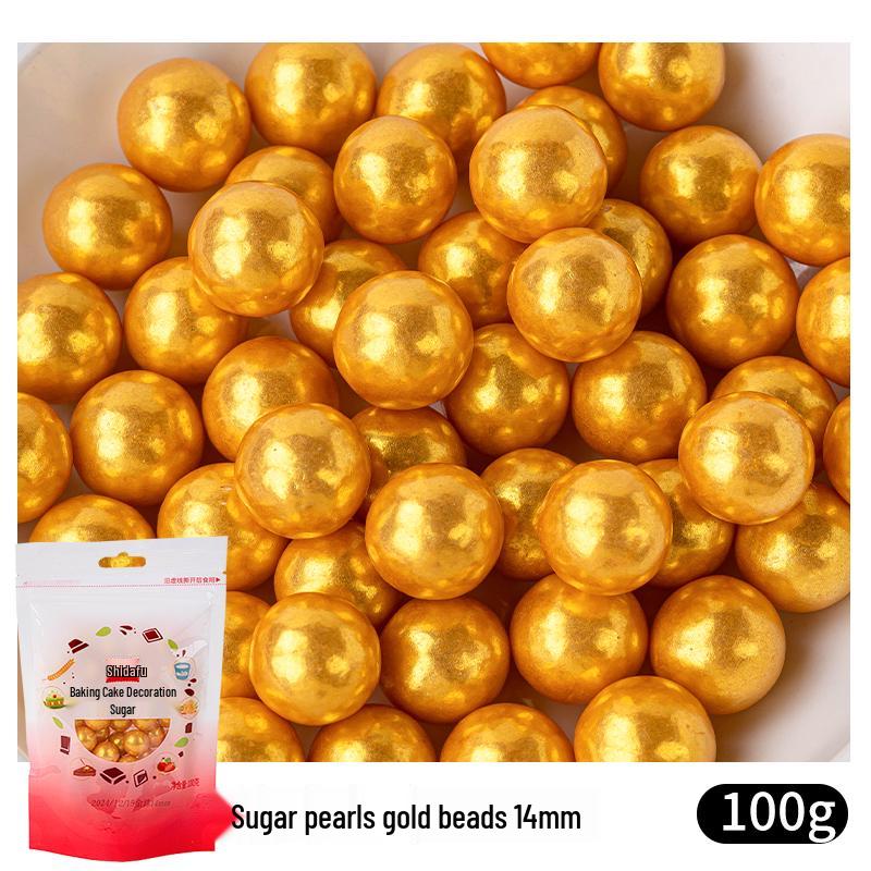 Quick Cake Decor: Gold Sugar Pearls & Lustre Dust with Birthday Theme Insert Cards