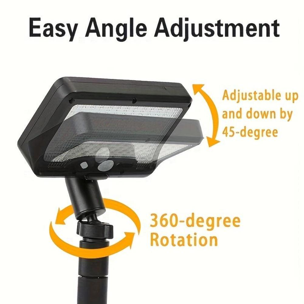 Solar Outdoor Garden Lighting, Adjustable Height and Angle, with Motion Sensor, 3 Lighting Modes, Suitable for Gardens Lawns Terraces Fences