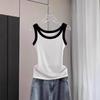 Women's Ribbed Modal Cotton Sleeveless Camisole Vest - Casual Spring/Summer Wear