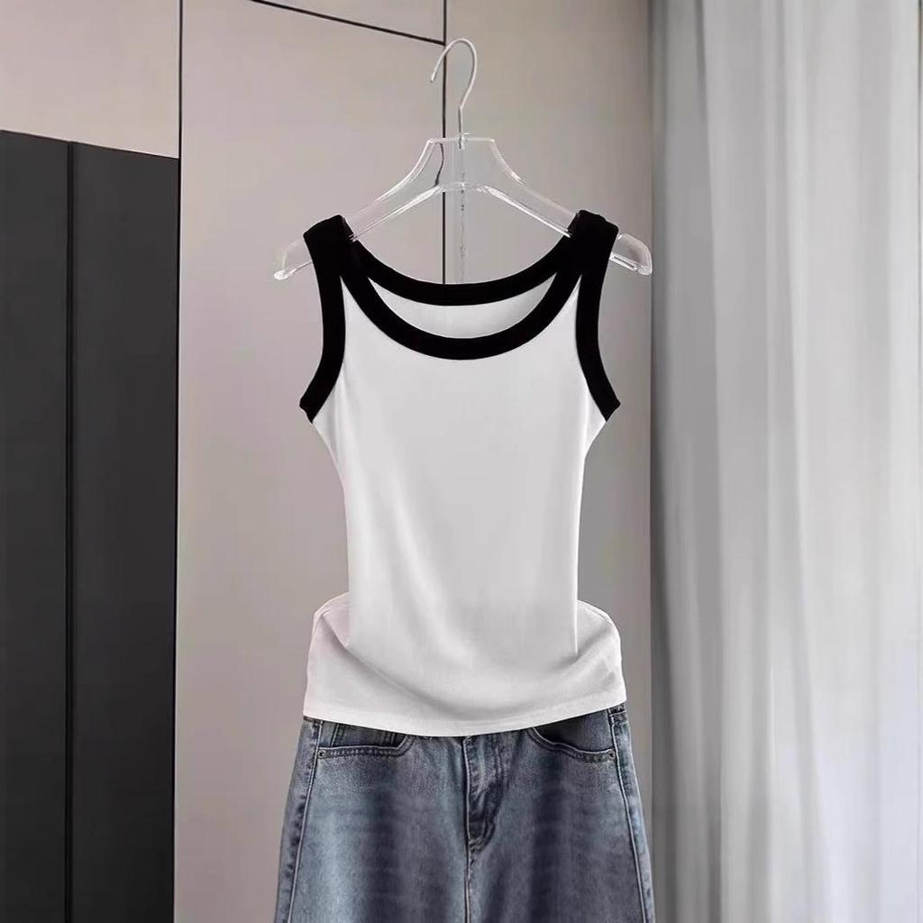 Women's Ribbed Modal Cotton Sleeveless Camisole Vest - Casual Spring/Summer Wear