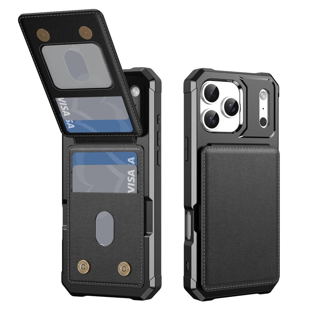 Wallet Case for iPhone 17 Pro Max/Air/17 Pro/17 with Card Slots, Flip Magnetic Closure Kickstand TPU Bumper Protective Cover
