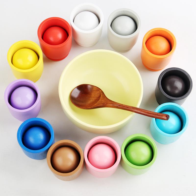 Montessori Kleinkind Farbsortierbecher: Frühes Lernspielzeug zur kognitiven Entwicklung