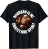 Funny Christmas Santa Bourbon Is My Christmas Spirit Adult T-Shirt
