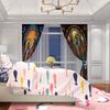 2 Stück - Ölmalerei-Stil Drache Polyester Vorhänge, Stangentaschen-Vorhänge 42*84, Schlafzimmer, Wohnzimmer, Heimzimmerdekoration