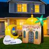 1.5/1.6/2.4M Eid Inflatable Glowing Decorations Moon/Castle/Camel Waterproof Garden Yard Universal LED Light Ramadan Decorations