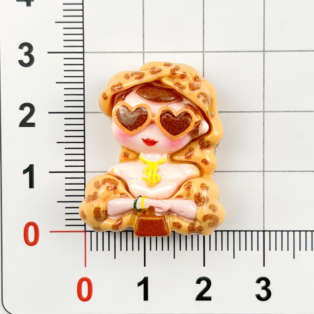DIY Resin Accessories: Cartoon Rich Woman Theme for Hair Clips, Ties, Phone Cases, Packaging & Decoration